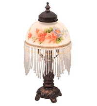 Meyda Blue 16578 - 13&#34; High Roussillon Rose Bouquet Fringed Mini Lamp