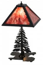 Meyda Blue 175751 - 21&#34; High Leaf Edge Tall Pines W/Lighted Base Table Lamp