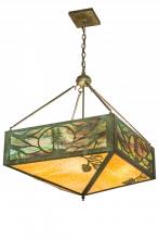 Meyda Blue 187847 - 28&#34; Square Balsam Pine Inverted Pendant