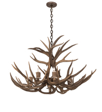 Meyda Blue 200431 - 38&#34; Wide Antlers Deer 8 Light Chandelier