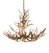 Meyda Blue 200453 - 32&#34; Wide Antlers Mule Deer 8 Light Chandelier