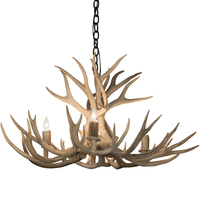 Meyda Blue 200464 - 32&#34; Wide Antlers Mule Deer 4 Light Chandelier