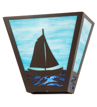 Meyda Blue 211605 - 13&#34; Wide Sailboat Wall Sconce
