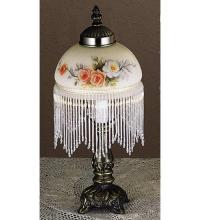 Meyda Blue 21191 - 13&#34; High Roussillon Rose Bouquet Fringed Mini Lamp