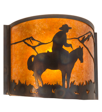 Meyda Blue 213955 - 12&#34; Wide Cowboy Wall Sconce