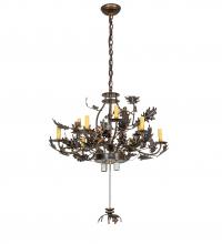 Meyda Blue 221200 - 34&#34; Wide Oak Leaf & Acorn Chandelier Hardware