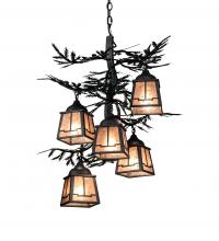 Meyda Blue 225365 - 28&#34; Wide Pine Branch Valley View 5 Light Chandelier