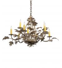 Meyda Blue 225725 - 32&#34; Wide Oak Leaf 9 Light Chandelier