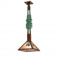 Meyda Blue 229402 - 12&#34; Square Winter Pine Tall Pines Pendant