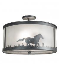 Meyda Blue 236857 - 19&#34; Wide Running Horses Semi-Flushmount