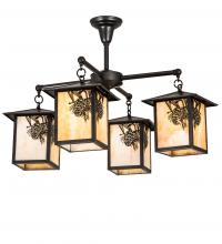 Meyda Blue 237225 - 32&#34; Wide Seneca Winter Pine 4 Light Chandelier