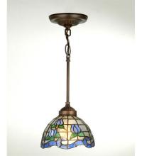 Meyda Blue 23793 - 7&#34;W Roseborder Mini Pendant