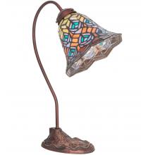 Meyda Blue 247790 - 18&#34; High Tiffany Peacock Feather Desk Lamp