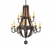 Meyda Blue 247815 - 48&#34; Wide Barrel Stave Madera 12 Light Two Tier Chandelier