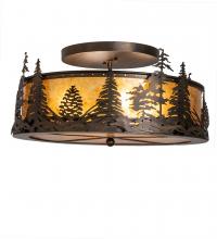 Meyda Blue 248523 - 22&#34; Wide Wildlife at Dusk Semi-Flushmount