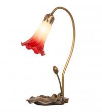 Meyda Blue 251562 - 16&#34; High Seafoam/Cranberry Tiffany Pond Lily Accent Lamp