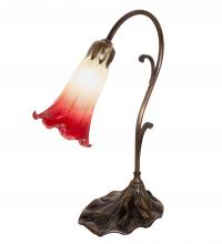 Meyda Blue 251845 - 15&#34; High Seafoam/Cranberry Tiffany Pond Lily Accent Lamp