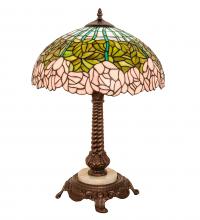 Meyda Blue 251964 - 23&#34; Wide Tiffany Cabbage Rose Table Lamp