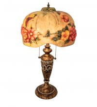 Meyda Blue 253493 - 27&#34; High Puffy Butterfly & Flowers Table Lamp