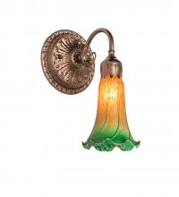 Meyda Blue 253600 - 5&#34; Wide Amber/Green Pond Lily Victorian Wall Sconce