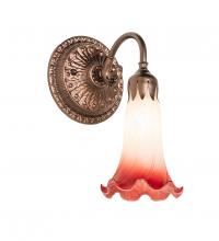 Meyda Blue 253601 - 5&#34; Wide Pink/White Pond Lily Victorian Wall Sconce
