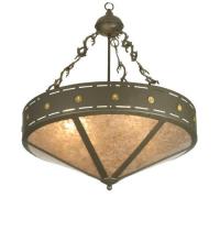 Meyda Blue 26923 - 24&#34; Wide Craftsman Target Inverted Pendant