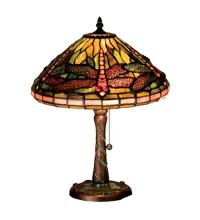 Meyda Blue 27158 - 16"H Tiffany Dragonfly w/ Twisted Fly Mosaic Base Accent Lamp