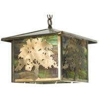 Meyda Blue 29274 - 12&#34;Sq Oak Tree Lantern Pendant