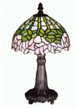 Meyda Blue 30312 - 13&#34; High Tiffany Cabbage Rose Mini Lamp