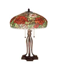 Meyda Blue 32292 - 23.5&#34;H Tiffany Peony Table Lamp