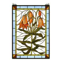 Meyda Blue 32660 - 16&#34; Wide X 24&#34; High Trumpet Lily Stained Glass Window