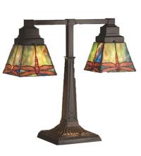 Meyda Blue 48203 - 19.5&#34;H Prairie Dragonfly 2 Arm Desk Lamp