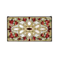 Meyda Blue 67139 - 36&#34;W X 20&#34;H Bed of Roses Stained Glass Window