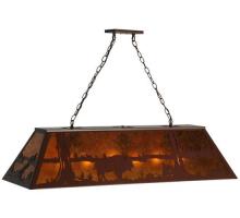 Meyda Blue 68092 - 48&#34; Long Buffalo at Lake Oblong Pendant