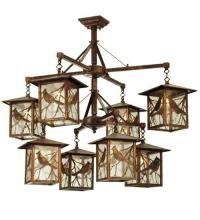 Meyda Blue 69250 - 42" Wide Seneca Song Bird 8 Light Hanging Lantern Chandelier