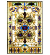 Meyda Blue 71888 - 32&#34;W X 48&#34;H Estate Floral Stained Glass Window
