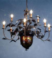 Meyda Blue 79860 - 39&#34;W Greenbriar Oak 9 Arm Chandelier