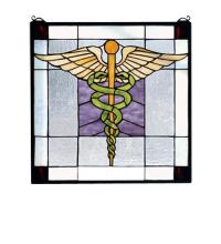 Meyda Blue 81519 - 18&#34;W X 18&#34;H Medical Stained Glass Window