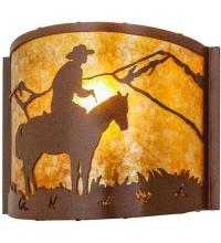 Meyda Blue 81570 - 12&#34; Wide Cowboy Wall Sconce