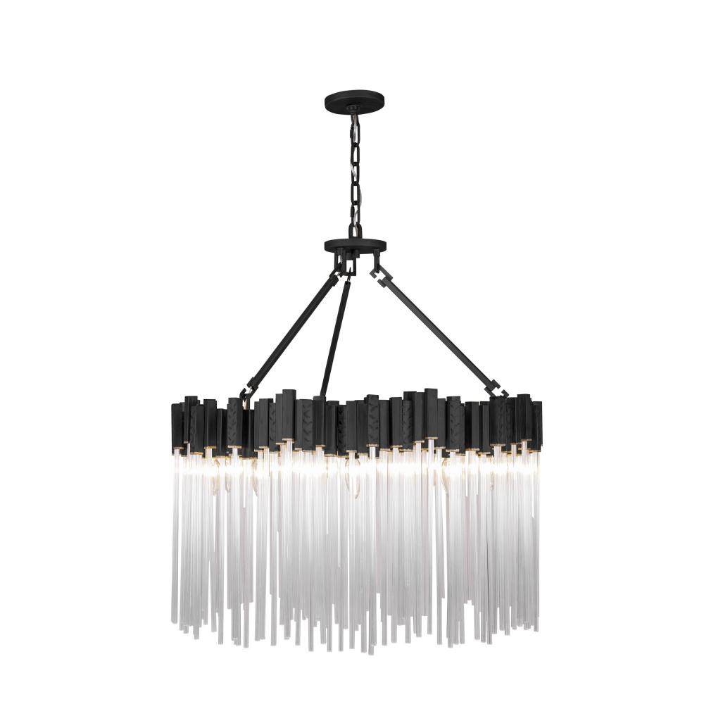 Matrix 10-Lt Pendant - Matte Black/French Gold