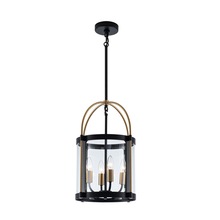 Artcraft AC11514BB - Bonita Collection 4-Light 13&#34; Pendant Black and Brushed Brass