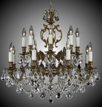 American Brass & Crystal CH9572-A-05S-ST - 8+8 Light Rosetta Chandelier