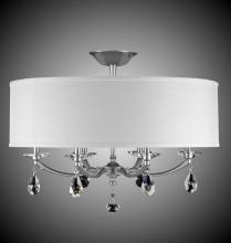 American Brass & Crystal FM5496-O-35S-ST-GL - 28 inch Kensington Empire Drum Shade Flush Mount