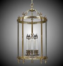 American Brass & Crystal LT2117-10G-ST - 5 Light 17 inch Lantern with Clear Curved Glass
