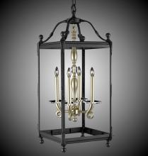American Brass & Crystal LT2314-36G-ST - 4 Light 13 inch Extended Square Lantern with Glass