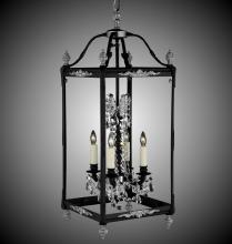 American Brass & Crystal LT2414-A-03G-PI - 4 Light 13 inch Extended Square Lantern with Crystal and Glass