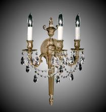 American Brass & Crystal WS2113-A-08G-PI - 3 Light Torch Wall Sconce