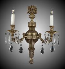 American Brass & Crystal WS9062-A-01G-ST - 2 Light Finisterra Torch Wall Sconce