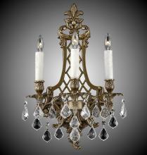 American Brass & Crystal WS9455-A-01G-PI - 3 Light Lattice Medium Wall Sconce