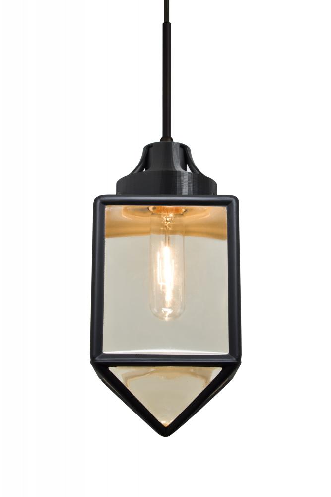 Besa, Bravo Cord Pendant, Black/Gold Bubble, Black Finish, 1x60W Medium Base